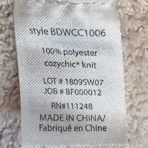 Barefoot Dreams CozyChic Full Zip Hooded Lounger Robe Cream Size S/M - Picture 7 of 8